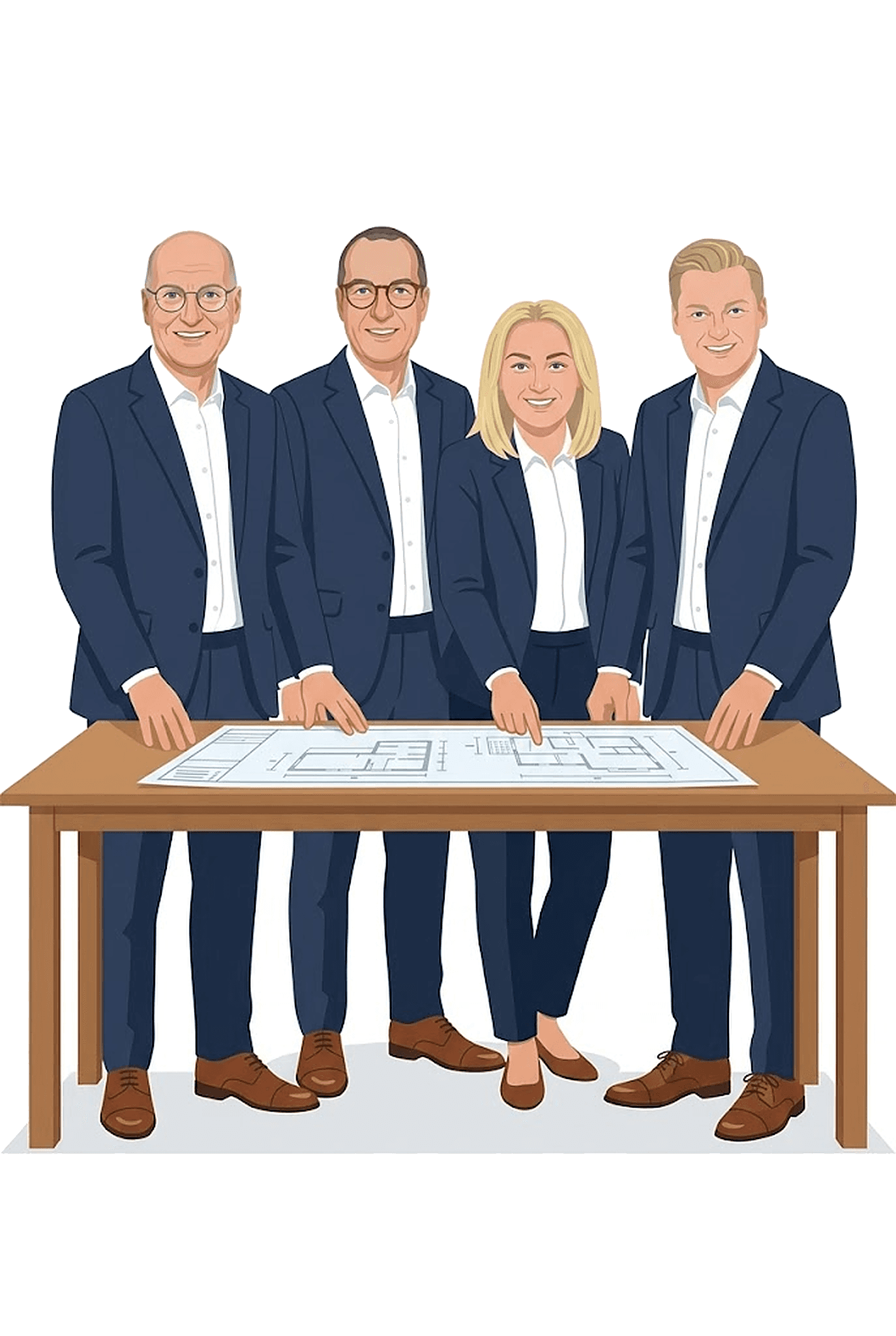 Team der Hausverwaltung bei der Abstimmung